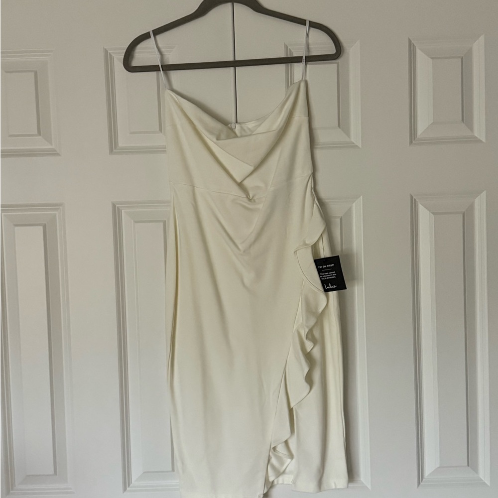 Lulu's Cream Asymmetrical Dress